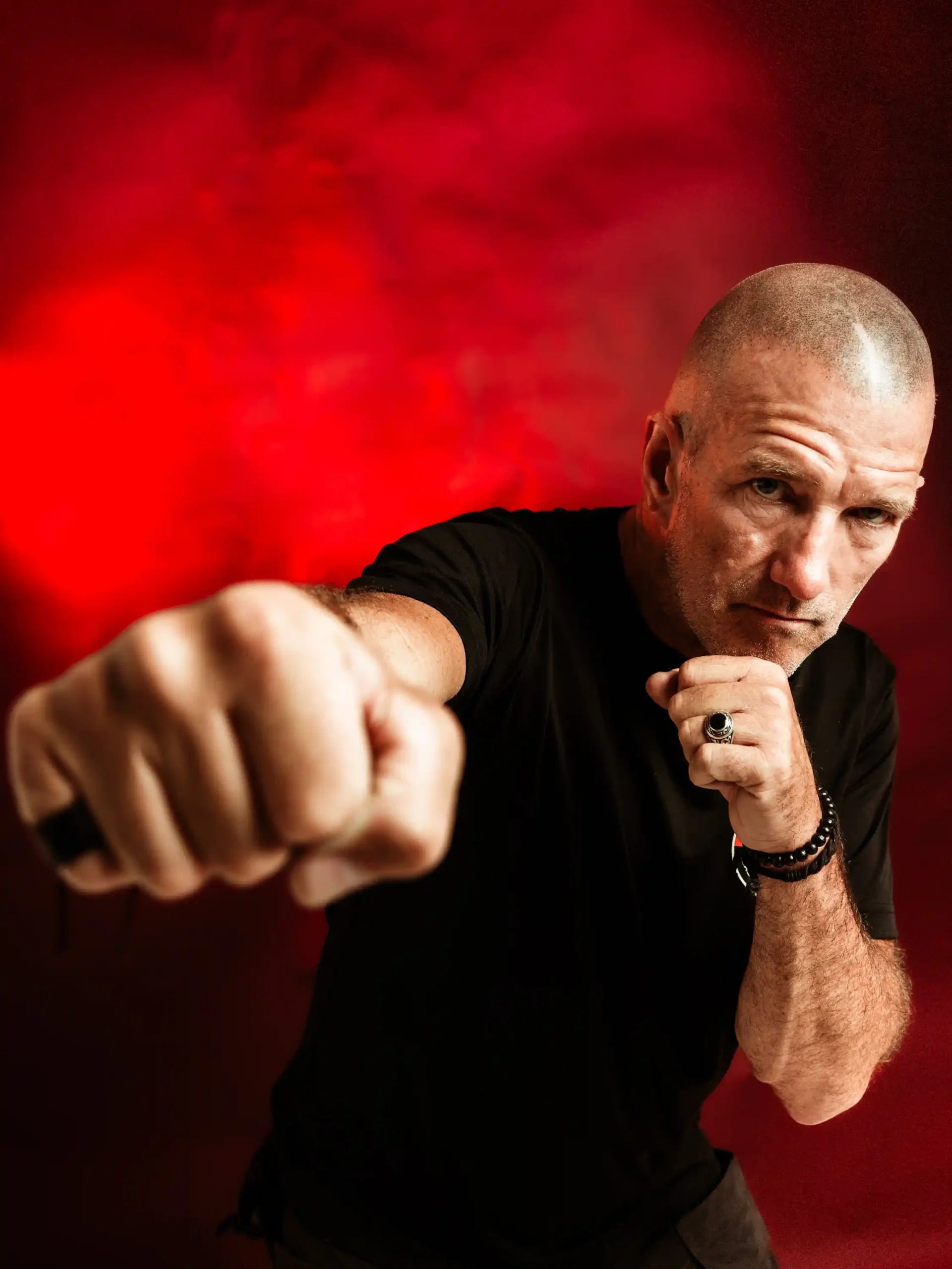 Ged Ellis - IKMF certified instructor demonstrating a self defence striking technique under pressure.